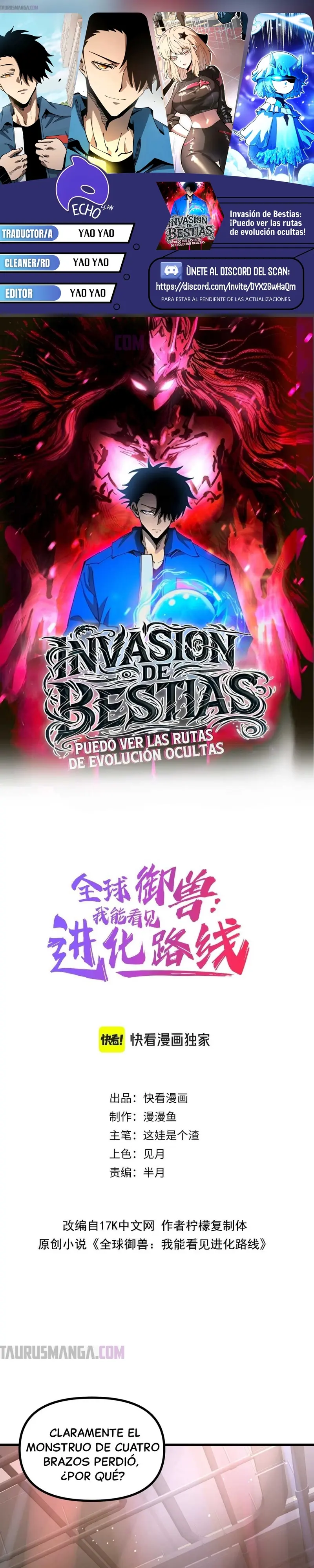 Invasión de Bestias: ¡Puedo ver las rutas  de evolución ocultas! > Capitulo 32 > Page 01