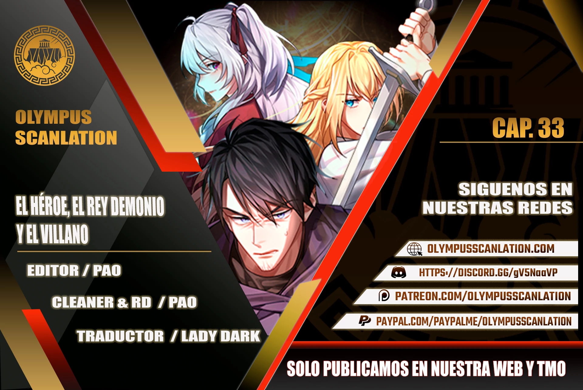 El Héroe, El Rey Demonio y El Villano > Capitulo 33 > Page 01