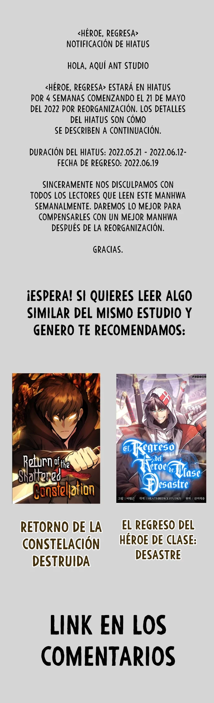 Heroe, regresa > Capitulo 31.5 > Page 01