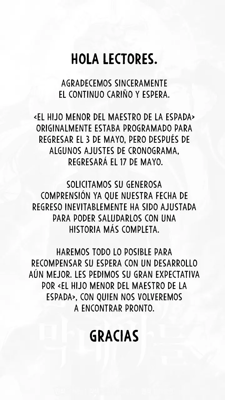 El hijo menor del maestro de la espada > Capitulo 157.6 > Page 01